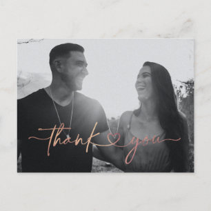 Postale Carte de remerciements photo minimaliste de Mariag