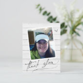 Postale Carte de remerciements photo Simple Script One (Debout devant)