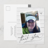 Postale Carte de remerciements photo Simple Script One (Devant / Derrière)