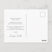 Postale Carte de remerciements photo Simple Script One (Dos)