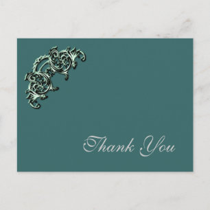 Postale Carte de remerciements photo turquoise GREEN