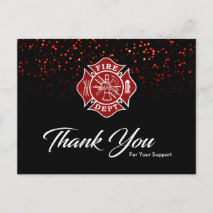 Postale Carte de remerciements pompier