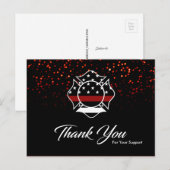 Postale Carte de remerciements pompier (Devant / Derrière)