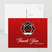 Postale Carte de remerciements pompier (Devant / Derrière)