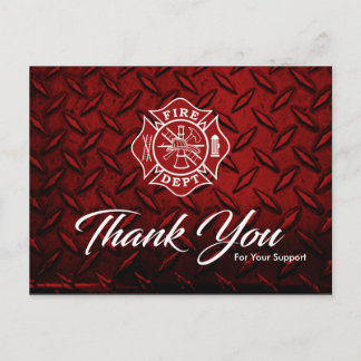 Postale Carte de remerciements pompier