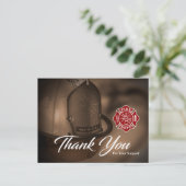 Postale Carte de remerciements pompier (Debout devant)