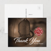 Postale Carte de remerciements pompier (Devant / Derrière)