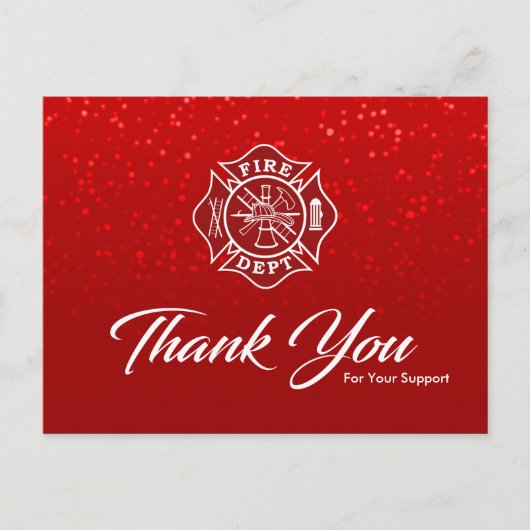 Postale Carte de remerciements pompier (Devant)