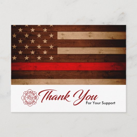 Postale Carte de remerciements pompier (Devant)