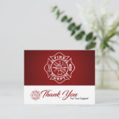 Postale Carte de remerciements pompier (Debout devant)