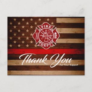 Postale Carte de remerciements pompier