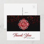 Postale Carte de remerciements pompier (Devant / Derrière)