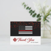 Postale Carte de remerciements pompier (Debout devant)