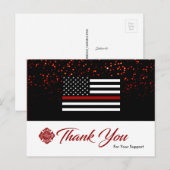 Postale Carte de remerciements pompier (Devant / Derrière)