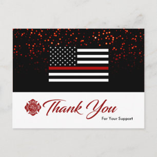 Postale Carte de remerciements pompier