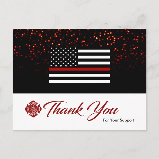 Postale Carte de remerciements pompier (Devant)