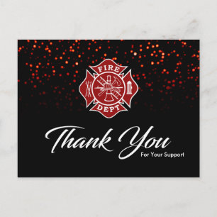 Postale Carte de remerciements pompier