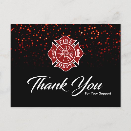 Postale Carte de remerciements pompier (Devant)