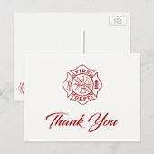 Postale Carte de remerciements pompier (Devant / Derrière)
