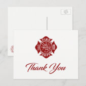 Postale Carte de remerciements pompier (Devant / Derrière)