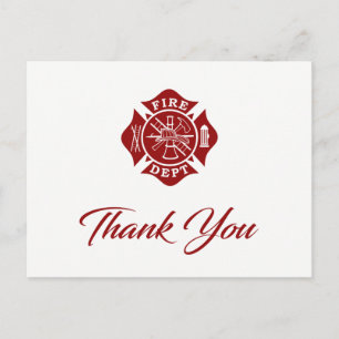 Postale Carte de remerciements pompier