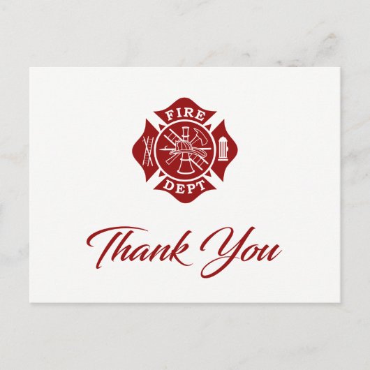 Postale Carte de remerciements pompier (Devant)