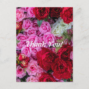 Postale carte de remerciements rose