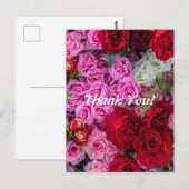 Postale carte de remerciements rose (Devant / Derrière)