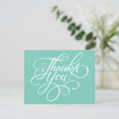 Postale Carte de remerciements turquoise design (Debout devant)