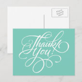 Postale Carte de remerciements turquoise design (Devant / Derrière)