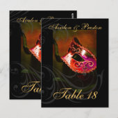 Postale Carte de repère de table Masquerade de défilement  (Devant / Derrière)