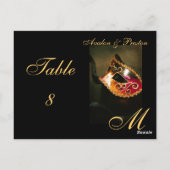 Postale Carte de repère Monogram Masquerade Masque Gold Ta (Dos)