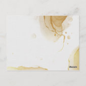 Postale Carte de réponse à l'aquarelle dorée moderne (Dos)