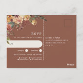 Postale Carte de réponse au choix de repas de mariage flor (Dos)