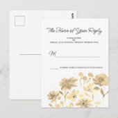 Postale Carte de réponse de conception florale à l'aquarel (Devant / Derrière)