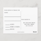 Postale Carte de réponse de design noir et gris mi-mod (Dos)
