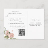 Postale Carte de réponse de mariage à code QR floral botan (Dos)