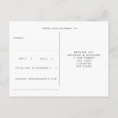 Postale carte de réponse de mariage aux arbres de la forêt (Dos)