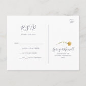 Postale Carte de réponse de mariage blanc | Fleur sauvage (Dos)