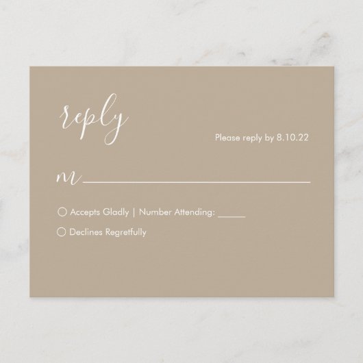 Postale Carte de réponse de mariage bohème (Devant)