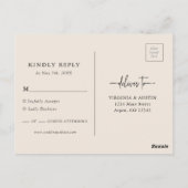 Postale Carte de réponse de mariage Boho (Dos)