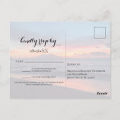 Postale Carte de réponse de mariage de plage au coucher du (Dos)
