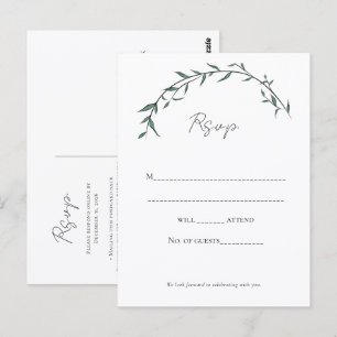 Postale Carte de réponse de mariage élégante à l'arche de