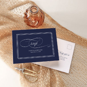 Postale Carte de réponse de mariage élégante et simple ble