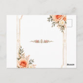 Postale Carte de réponse de mariage en forme d'arche flora (Dos)