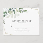 Postale CARTE DE RÉPONSE DE MARIAGE Fleurs d'eucalyptus PE (Devant)