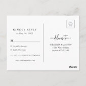 Postale Carte de réponse de mariage florale blanche (Dos)