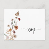 Postale Carte de réponse de mariage florale blanche (Devant)
