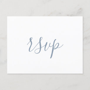 Postale Carte de réponse de mariage minimaliste bleu pouss