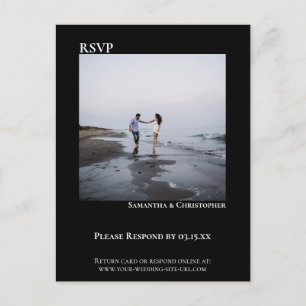 Postale Carte de réponse de mariage minimaliste moderne si